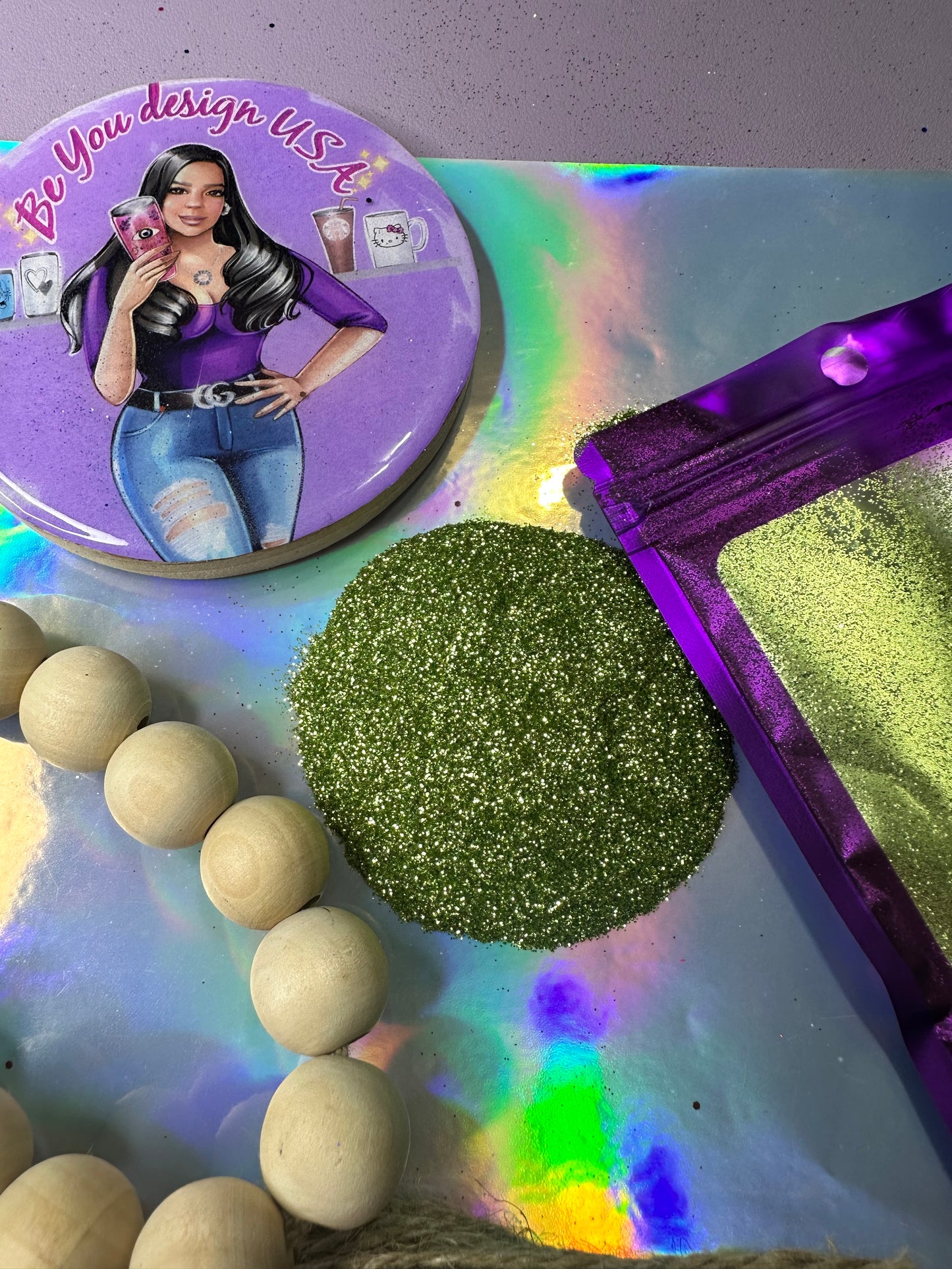 Lime glitter fino