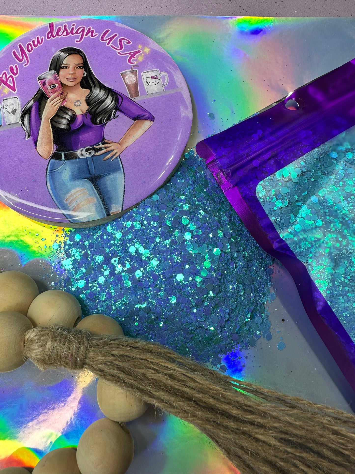 Ocean glitter chunky metalico