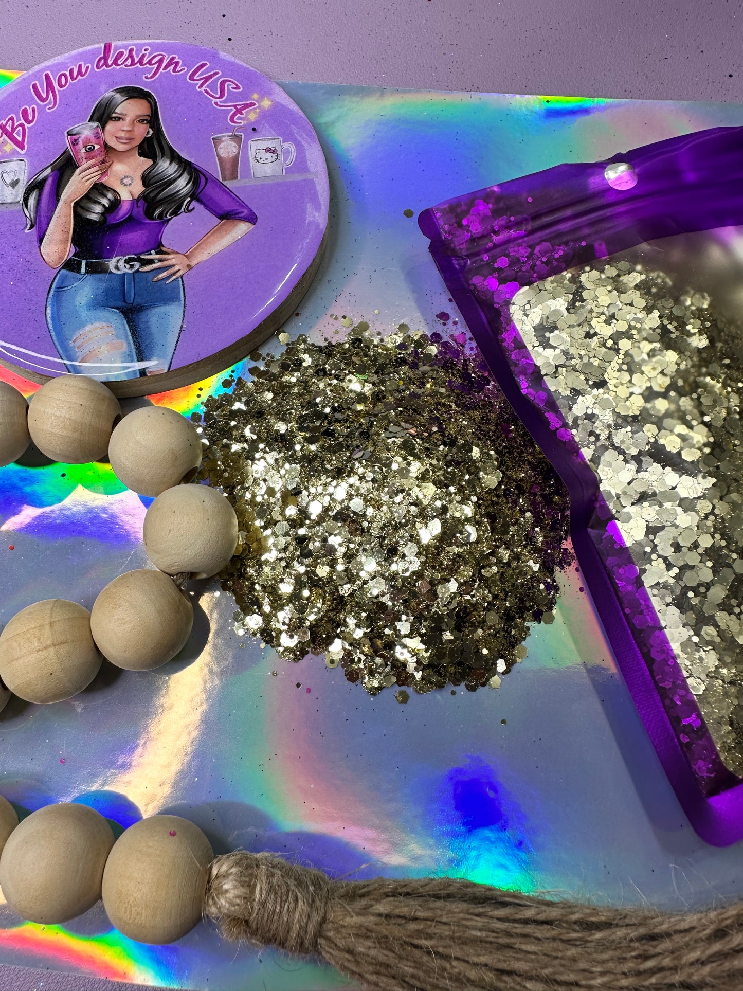 18k glitter chunky metálico