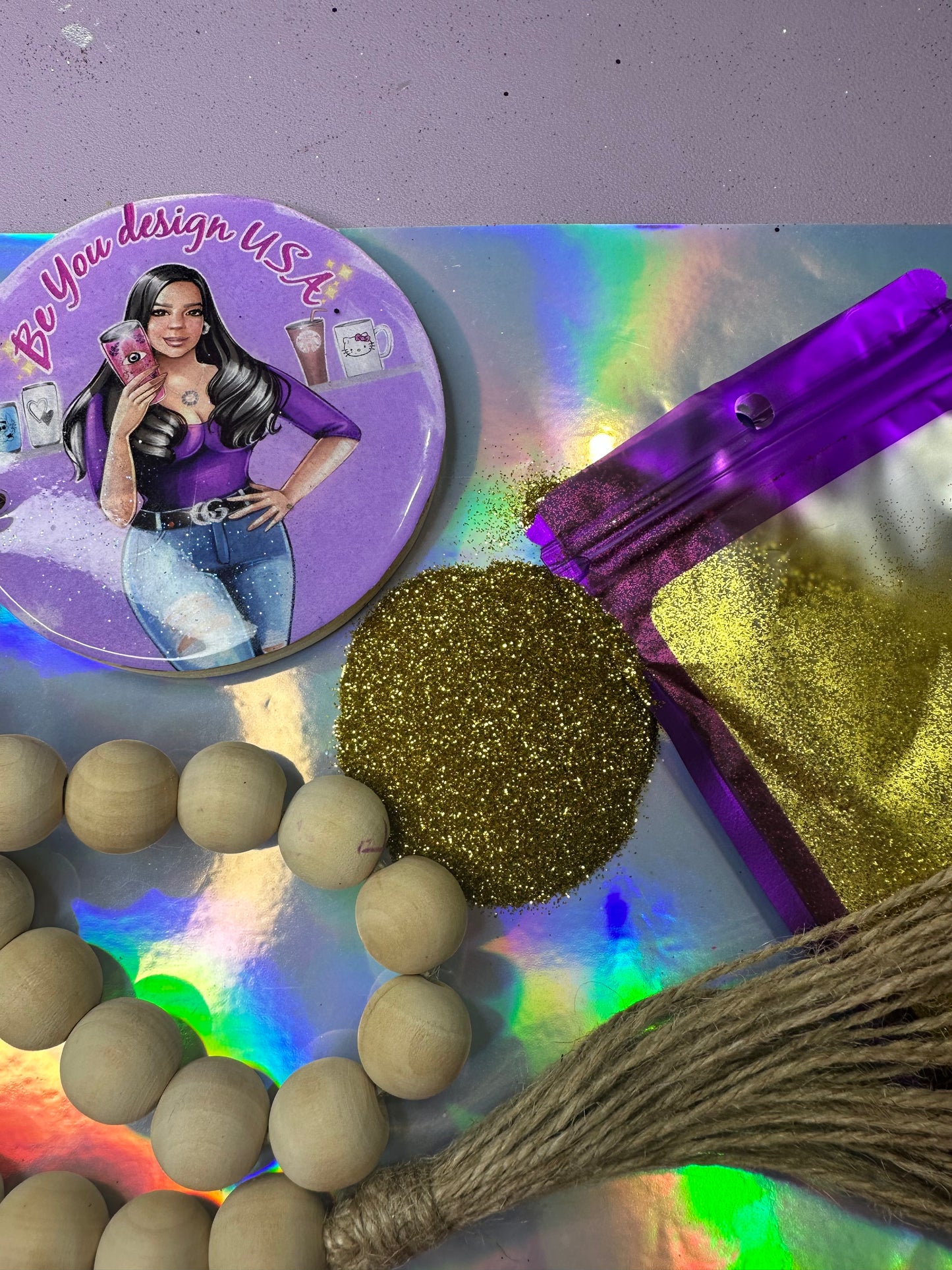 Golden glitter fino