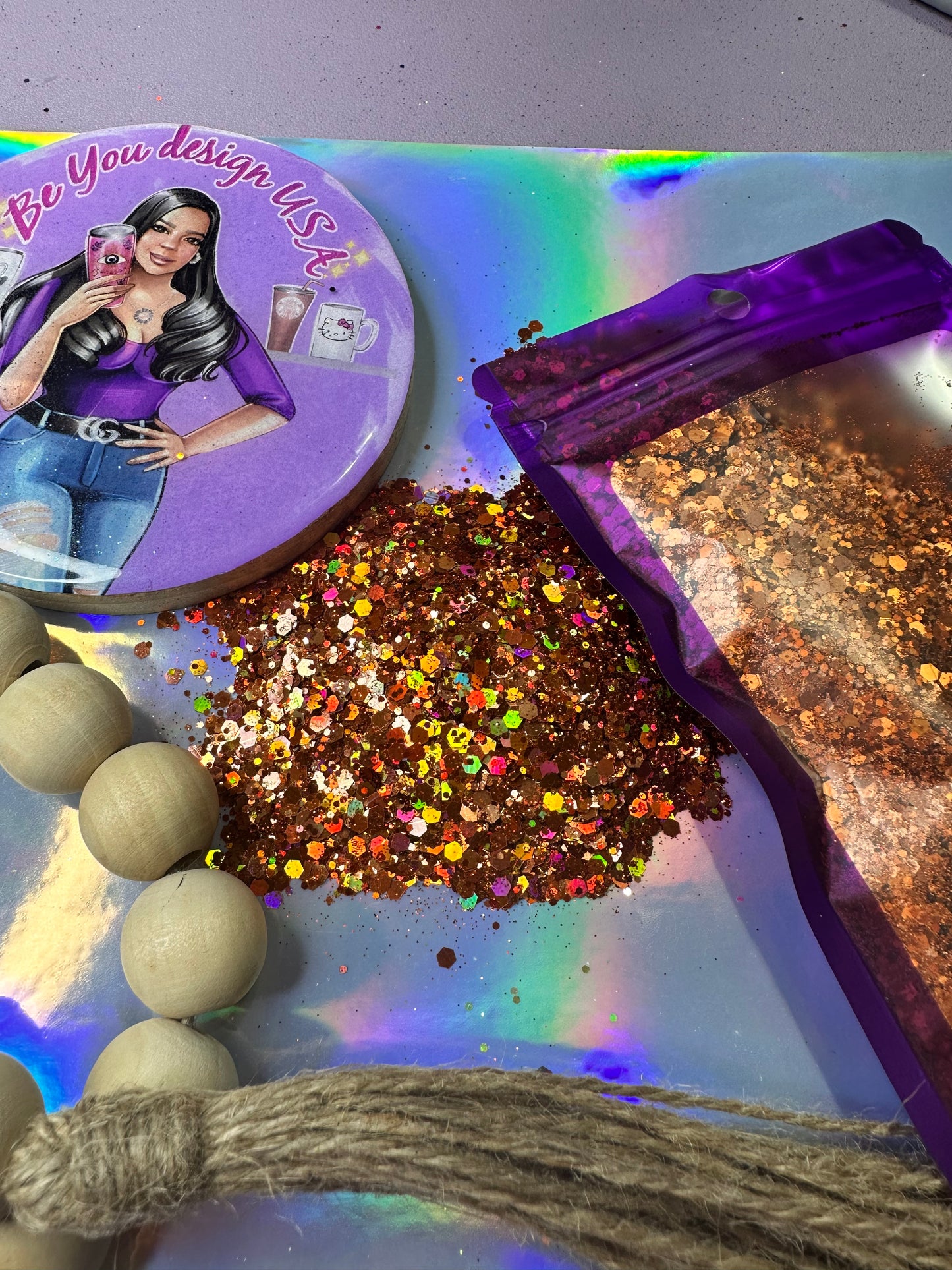 Ladrillo glitter chunky holografico