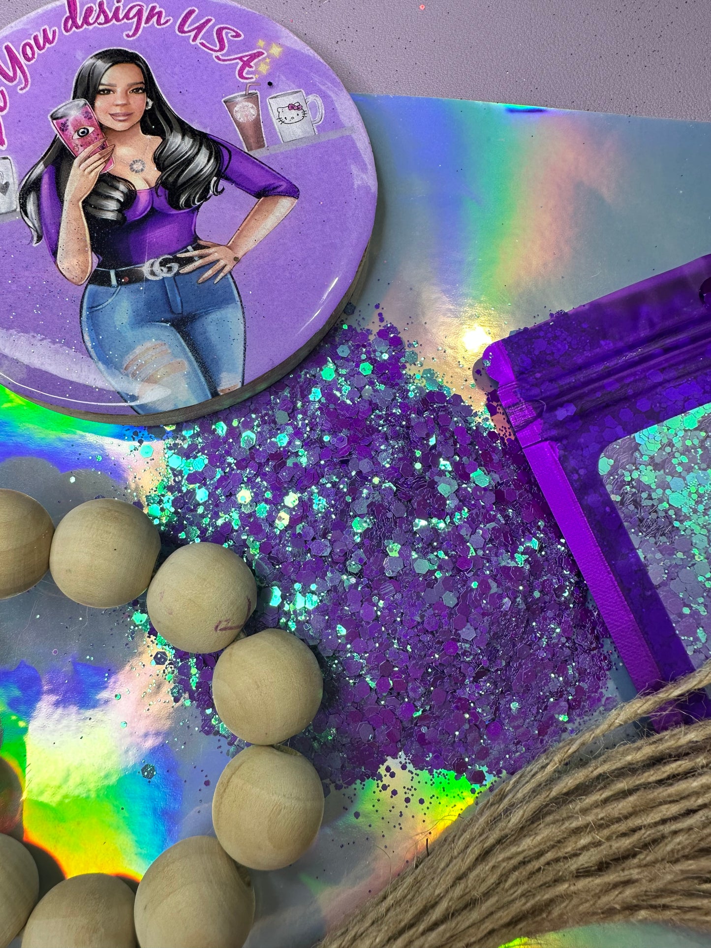 Iris glitter chunky camaleón