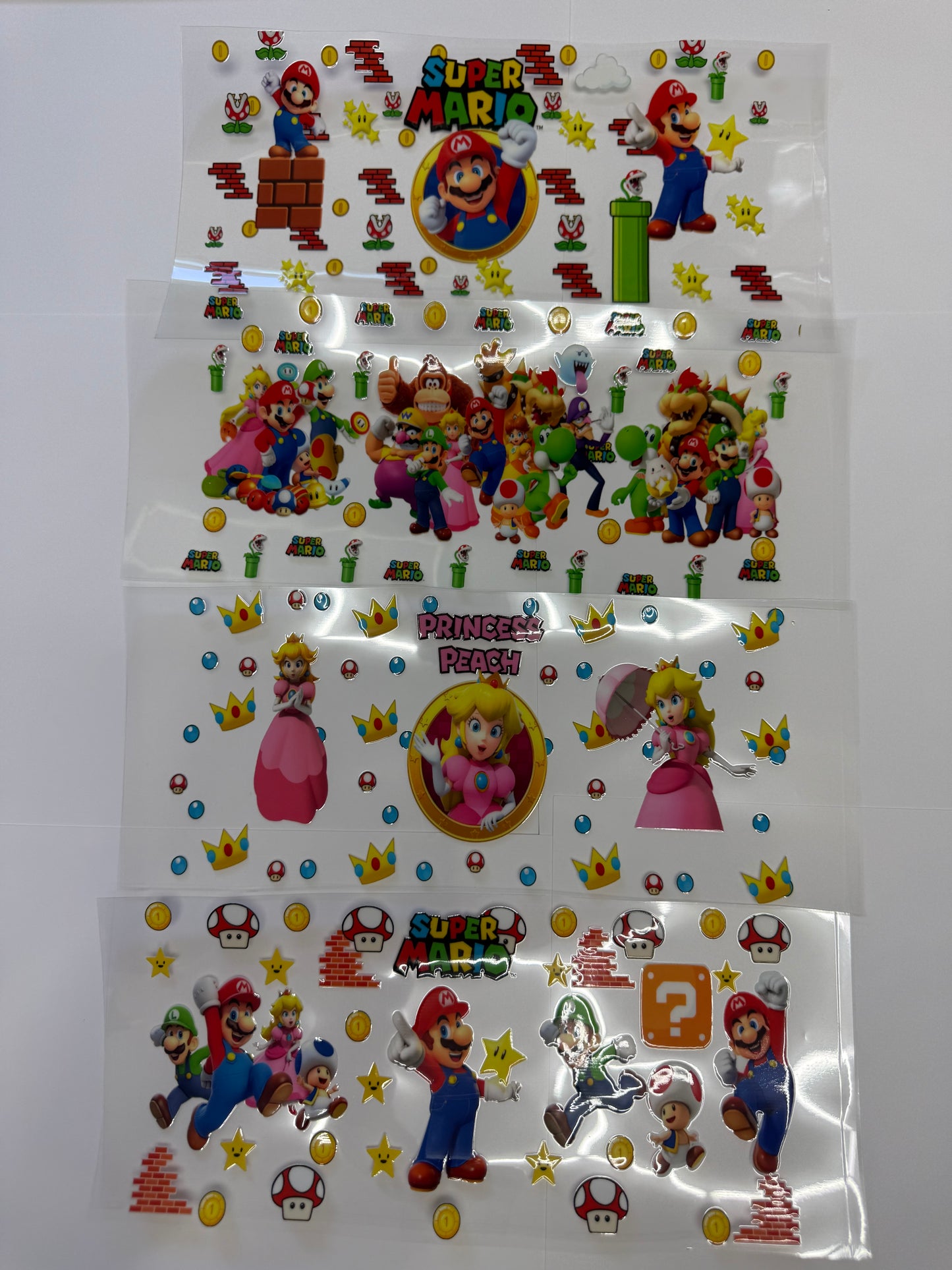 UV DTF Mario Bros set 4 vaso 16 oz