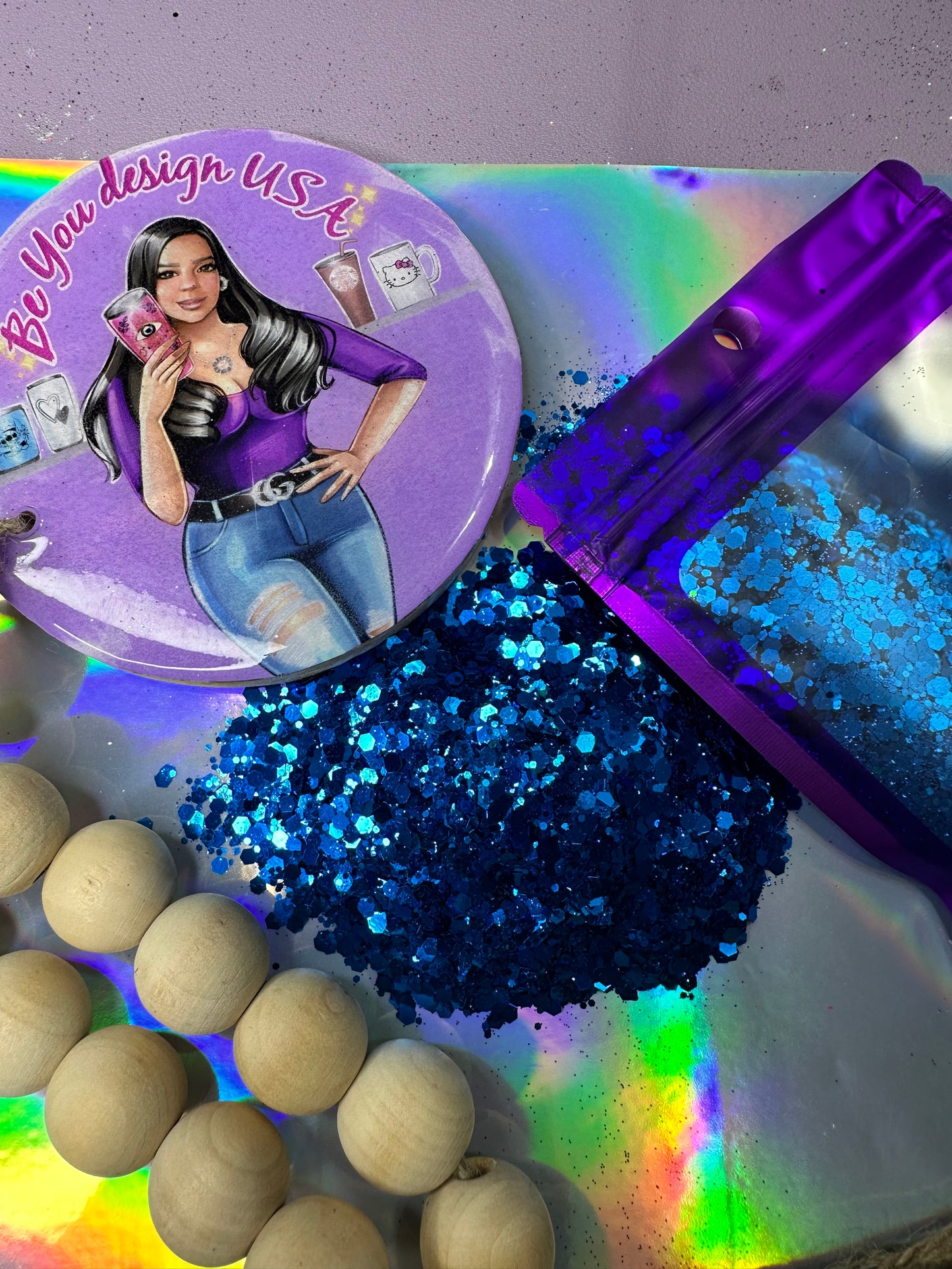 Eléctrico glitter chunky metalico