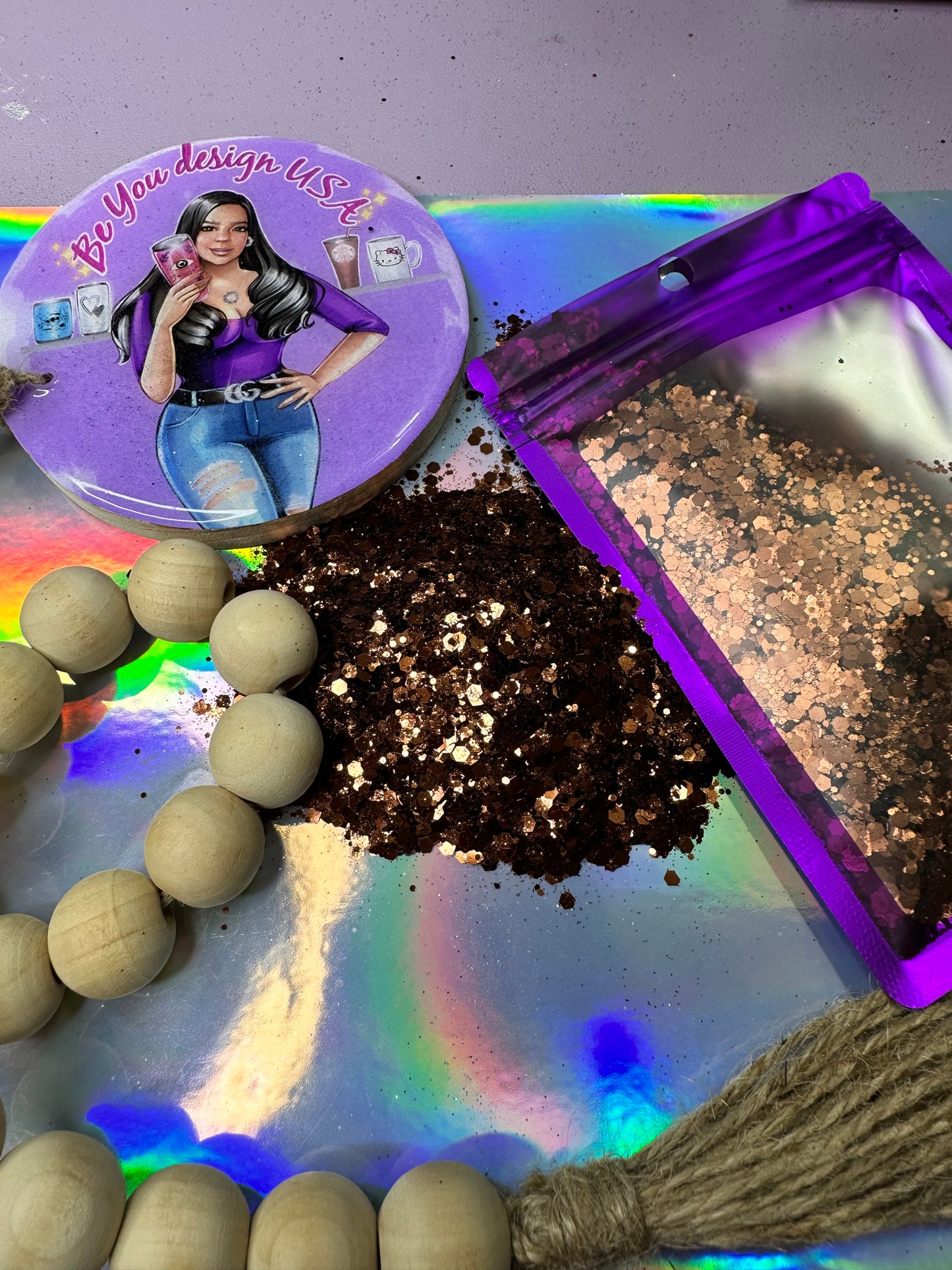Bronce glitter chunky metálico