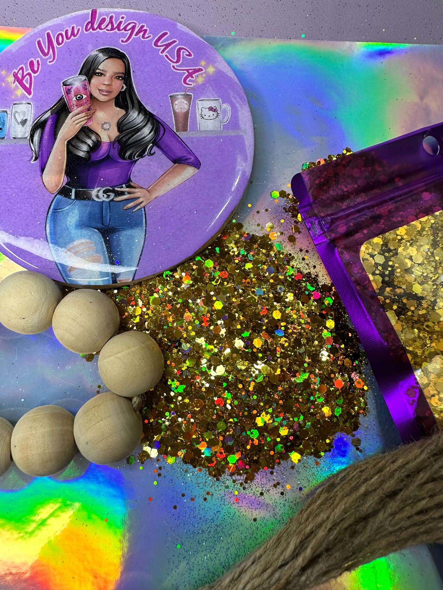 Ambar glitter chunky holografico