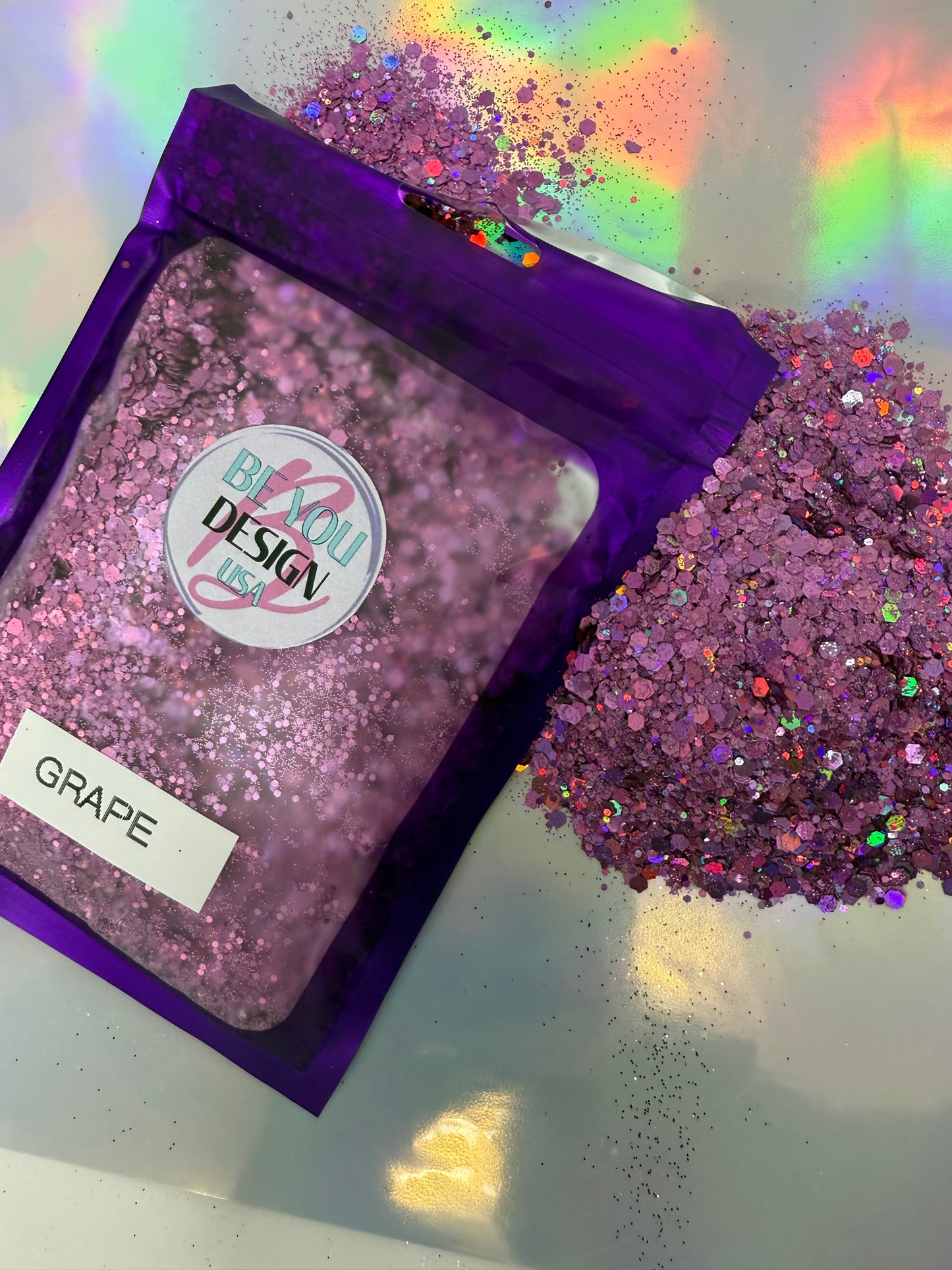 Grape glitter chunky holografico