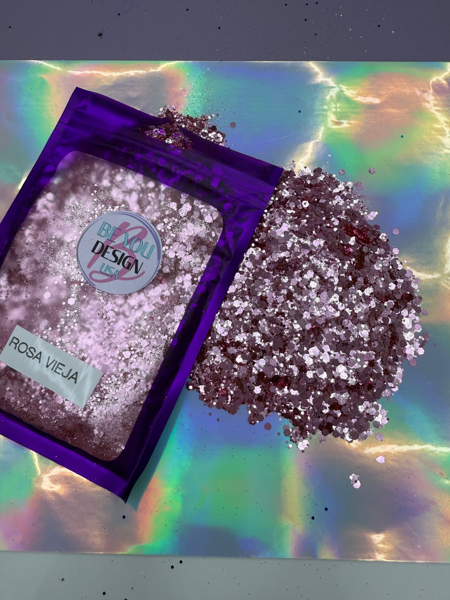 ROSA VIEJA glitter chunky metalico