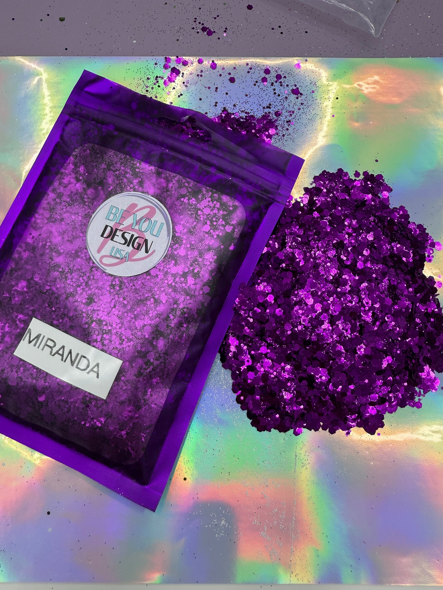 Miranda glitter chunky metálico