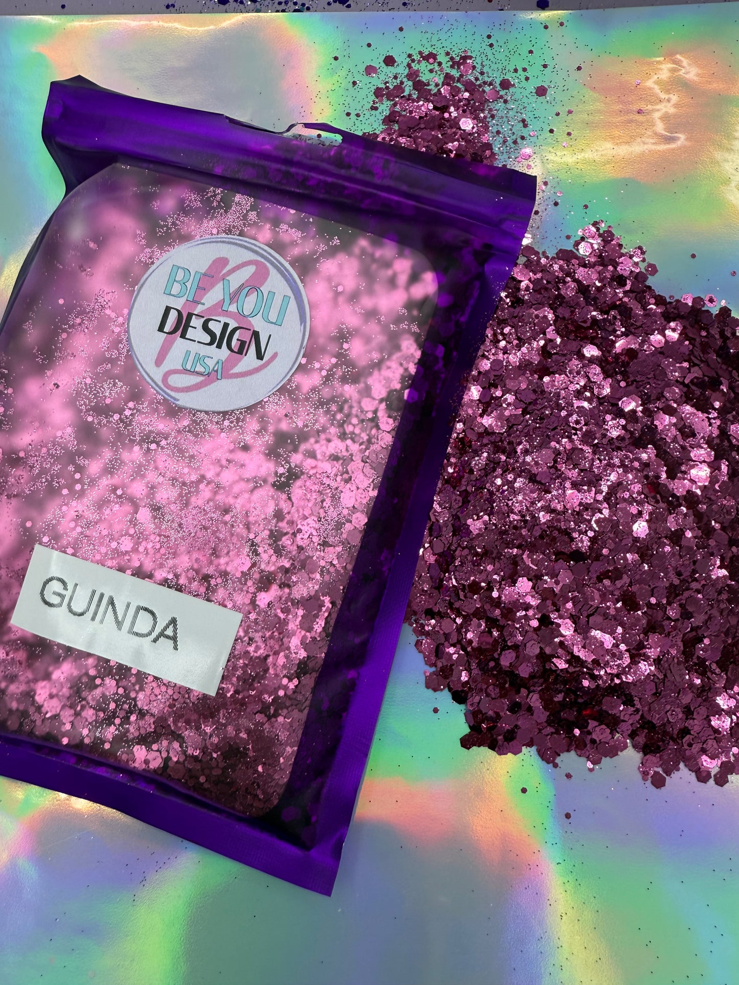 Guinda glitter chunky metálico
