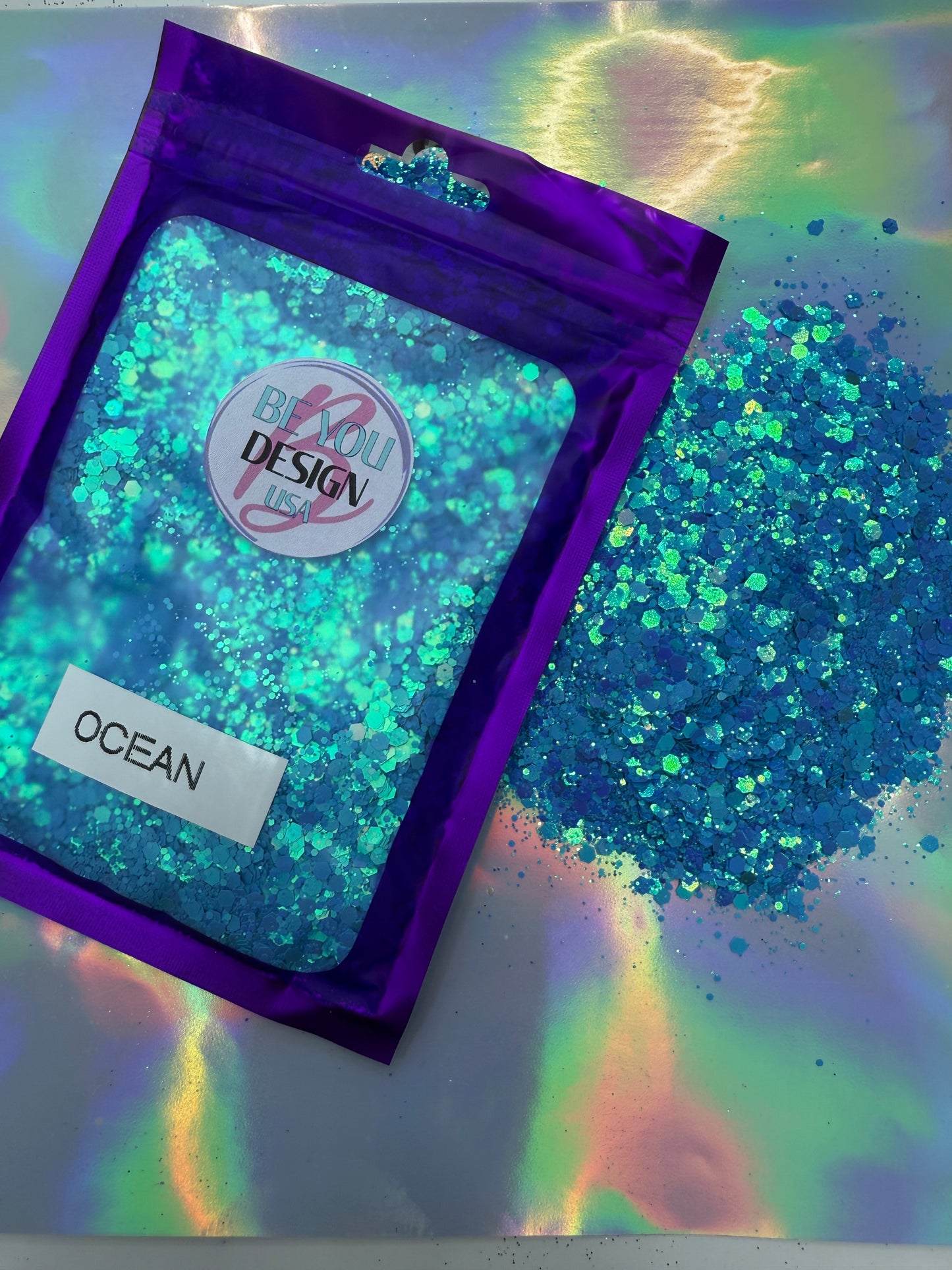 Ocean Glitter chunky holografico