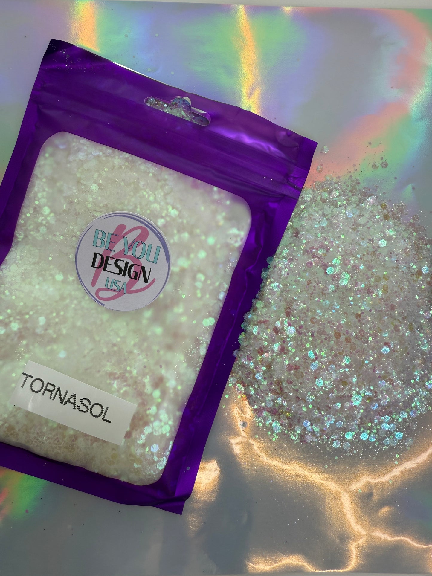Tornasol glitter chunky transparente