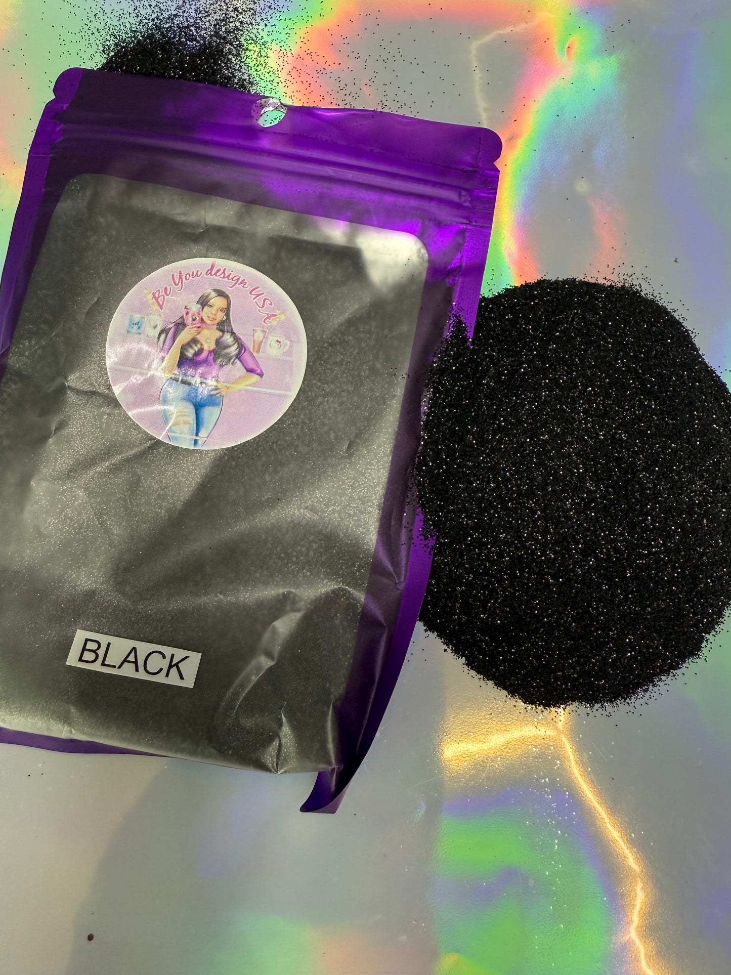 Black Fino glitter