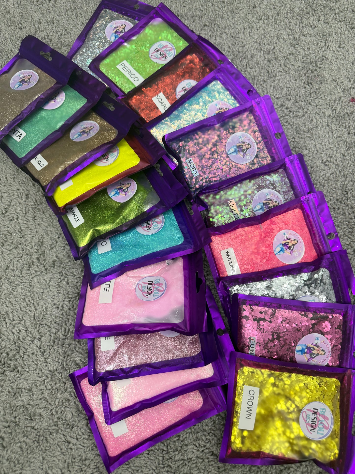 20 glitter surtidos