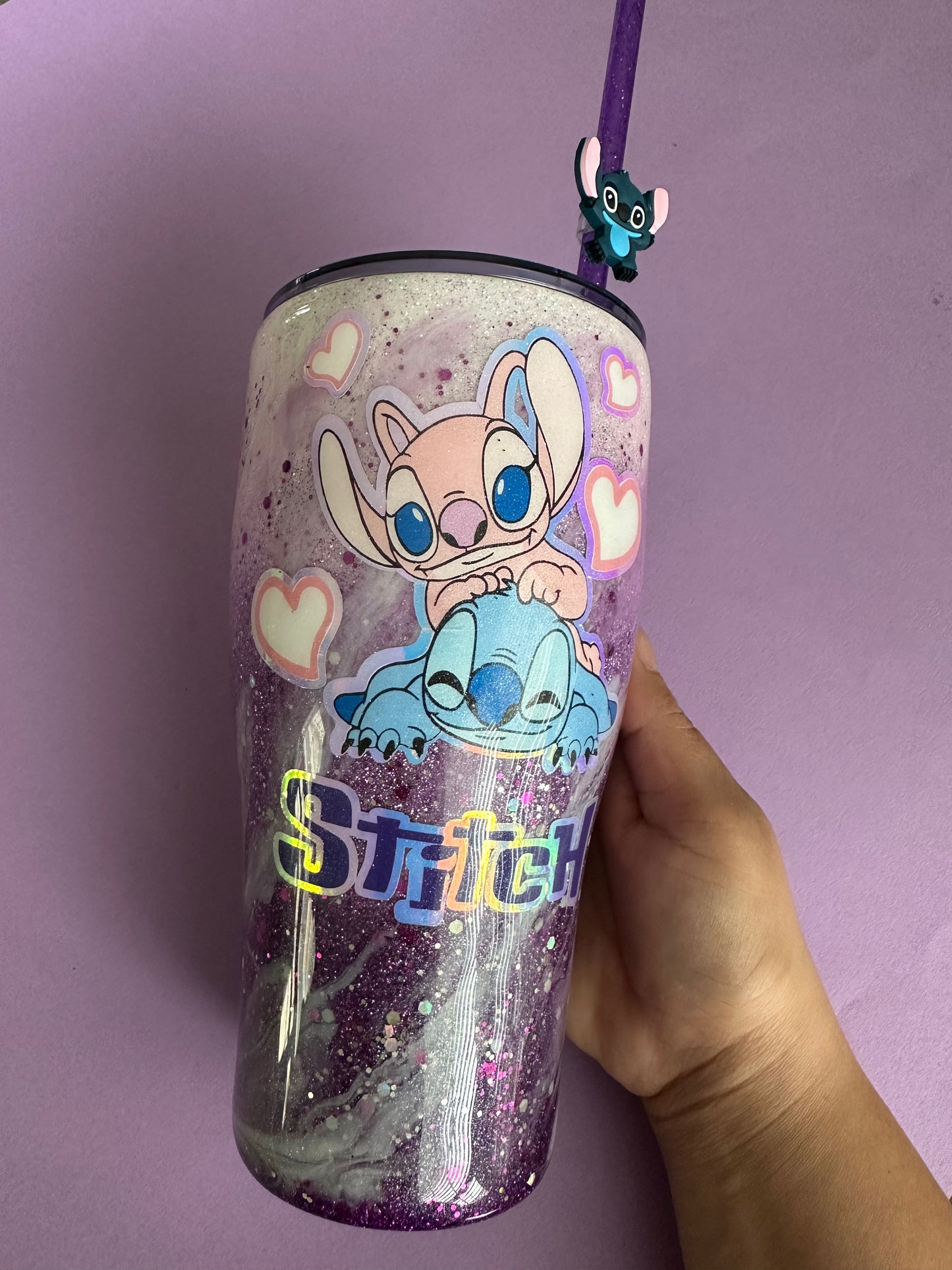 Tumbler stitch resin art 30oz cup