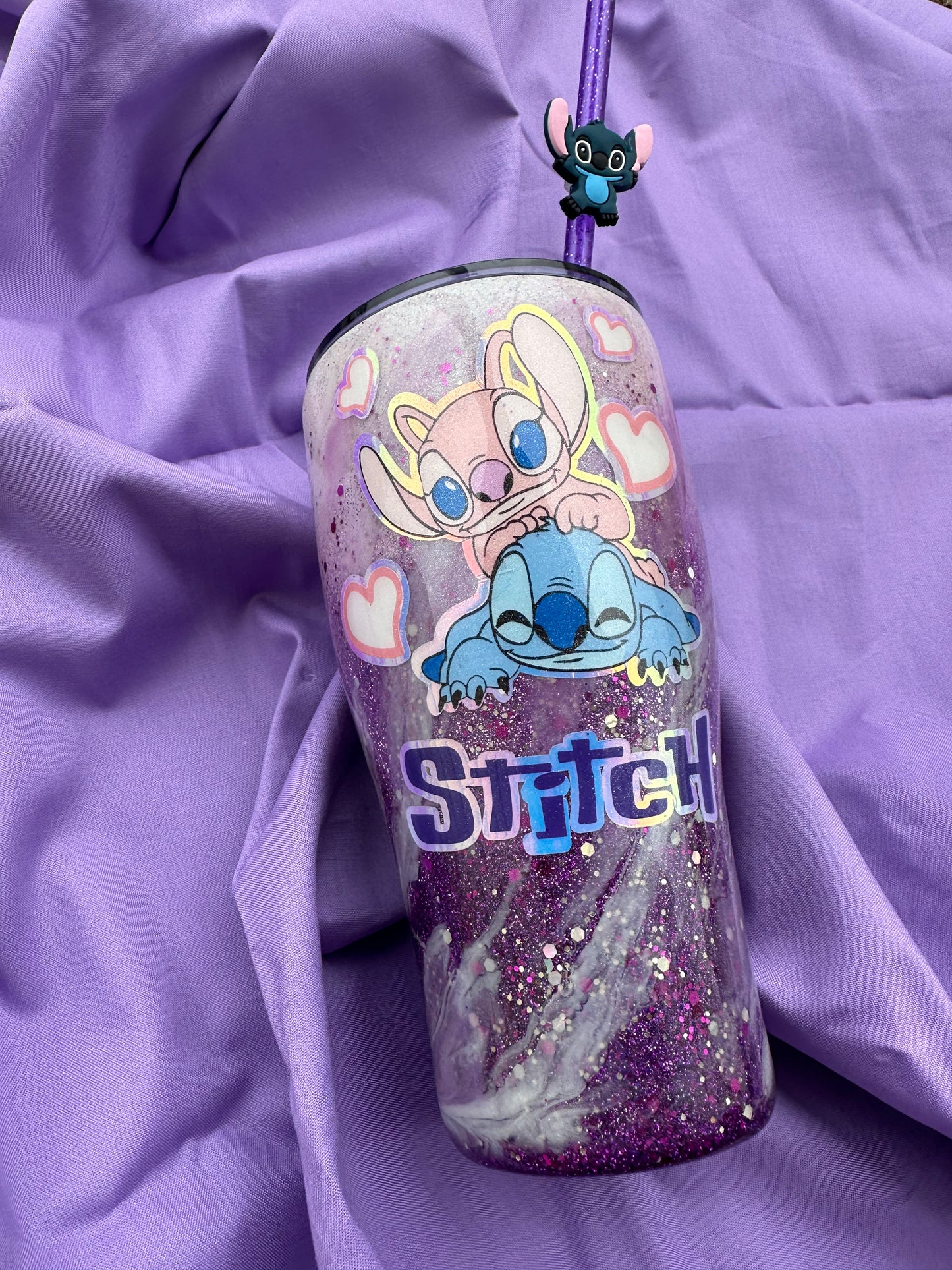 Tumbler stitch resin art 30oz cup