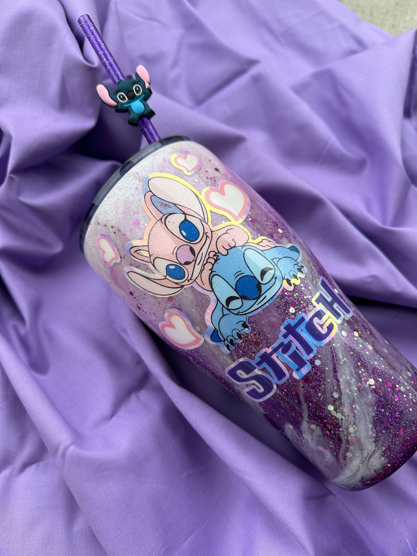 Tumbler stitch resin art 30oz cup
