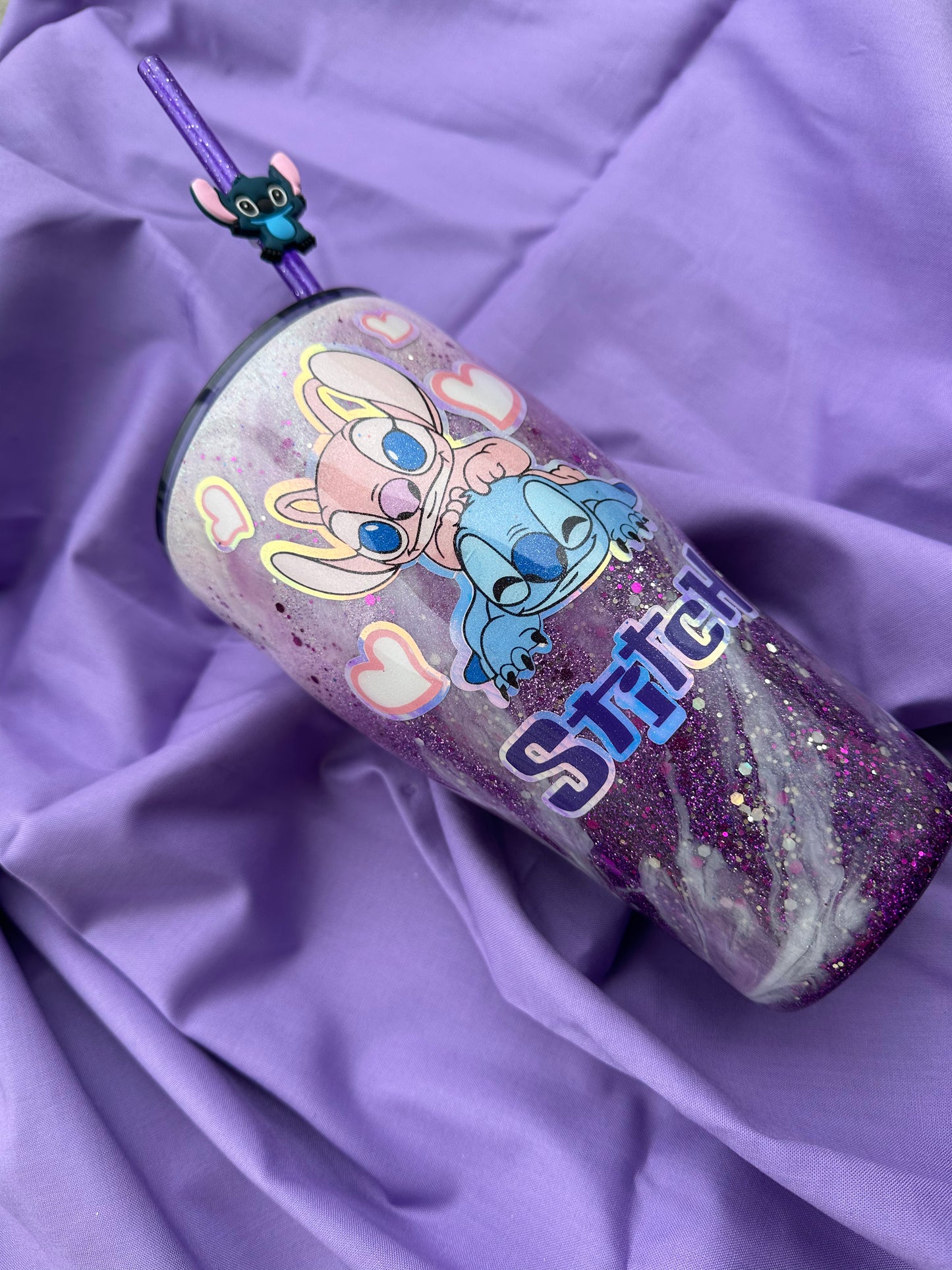 Tumbler stitch resin art 30oz cup