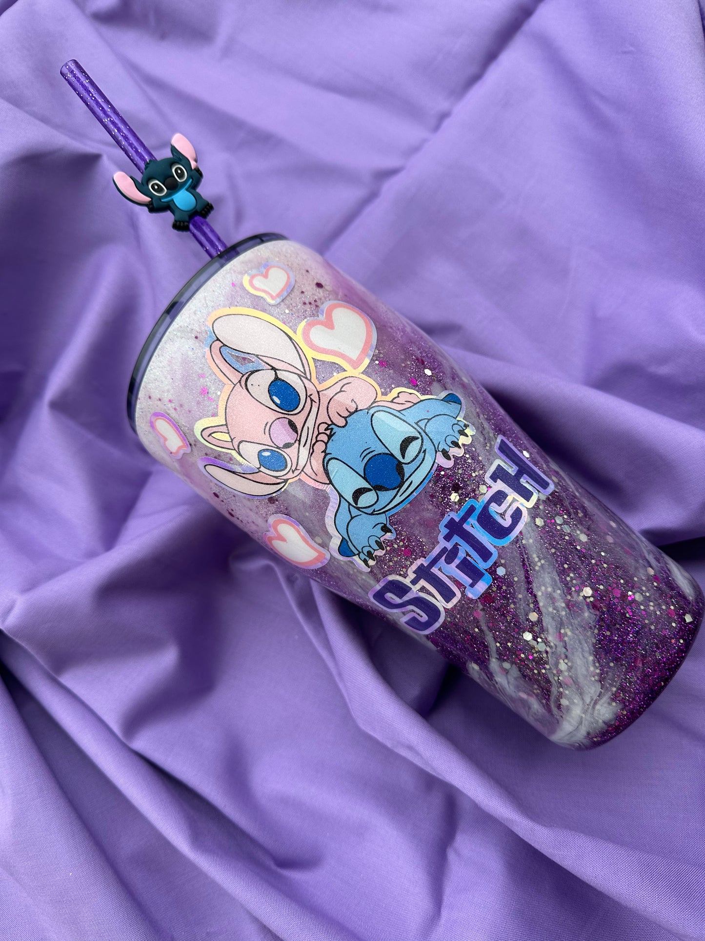 Tumbler stitch resin art 30oz cup