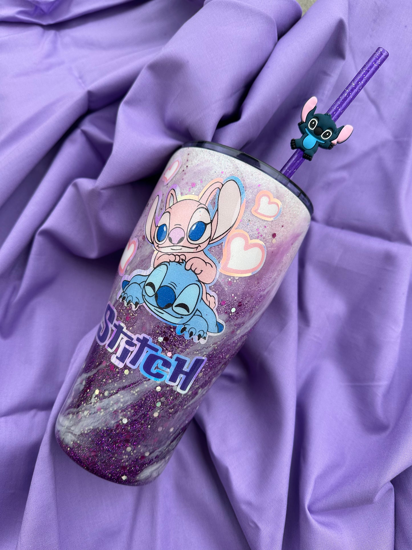 Tumbler stitch resin art 30oz cup