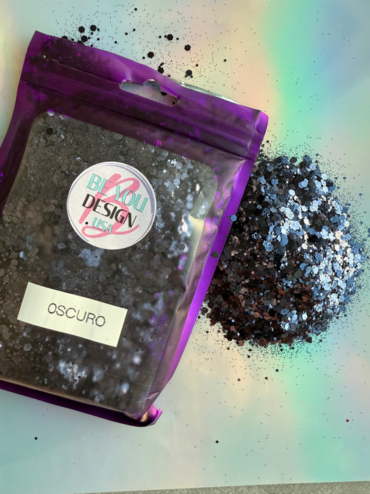 Oscuro Glitter Chunky Metálico
