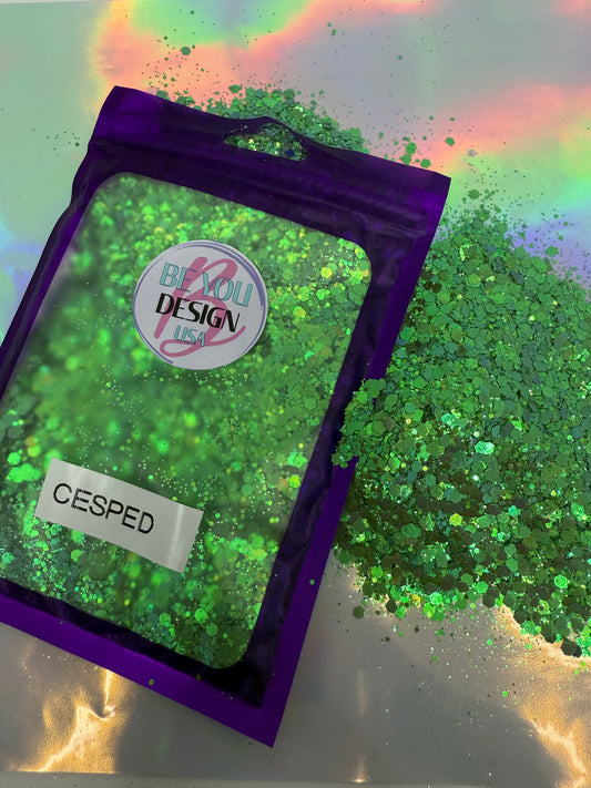 Césped glitter chunky metálico