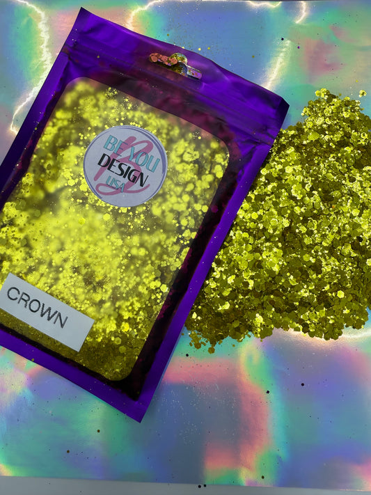 Crown glitter chunky metálico