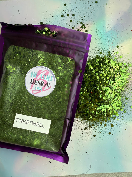 Tinkerbell glitter chunky metálico