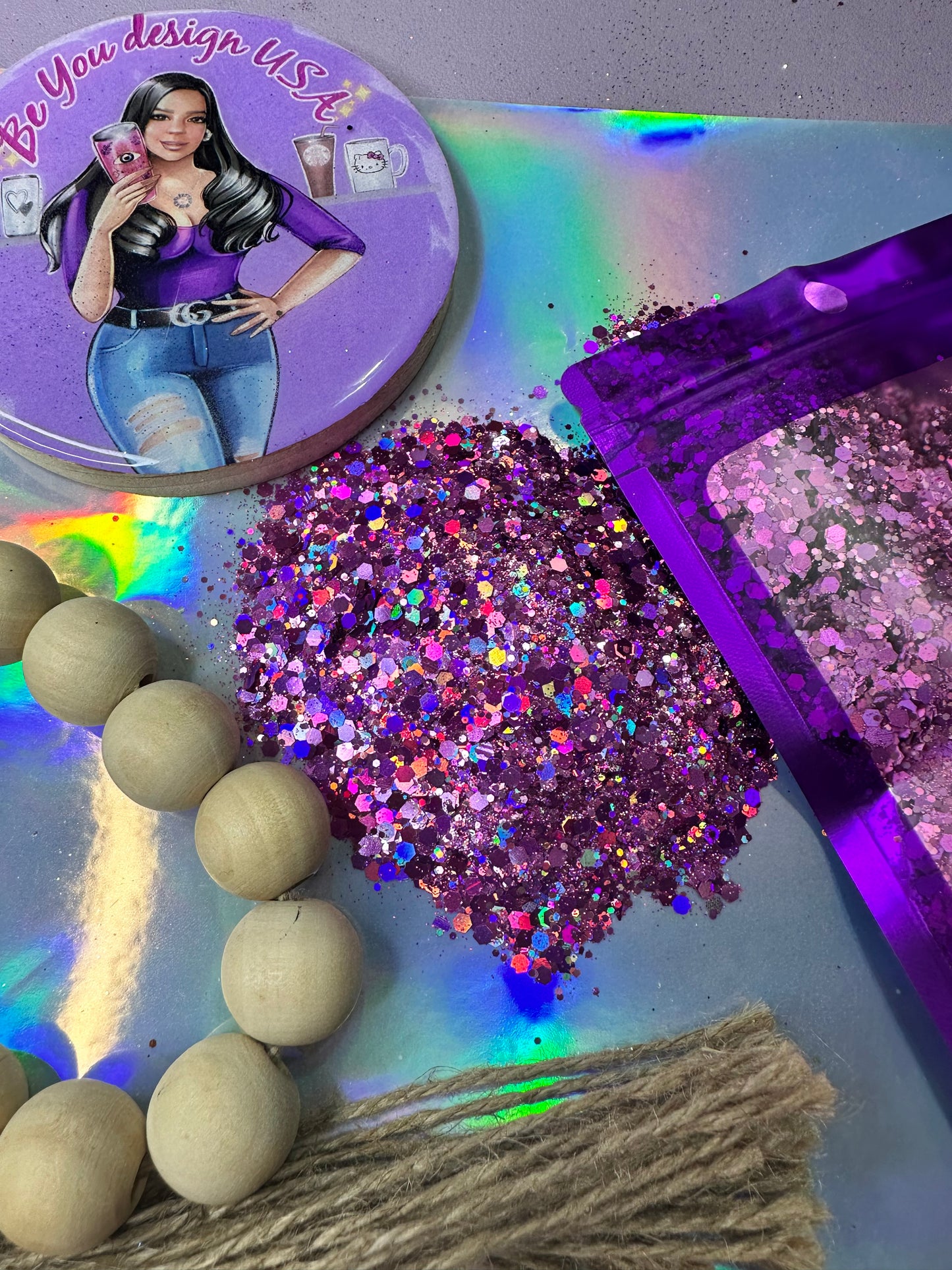 Grape glitter chunky holografico