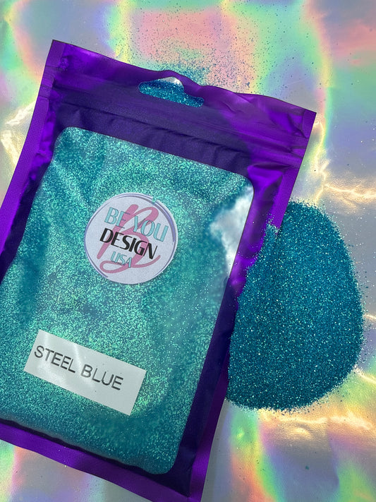 Steel blue glitter fino 2 oz