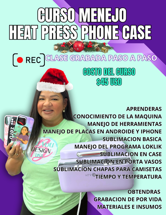 Heat Press Phone Case curso Grabado