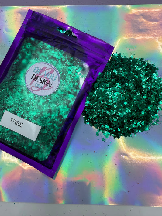 Tree glitter chunky metálico