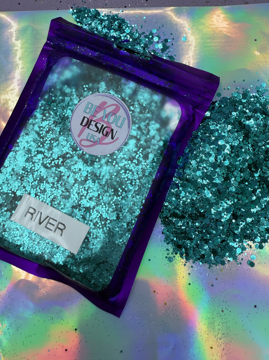 River glitter chunky metalico