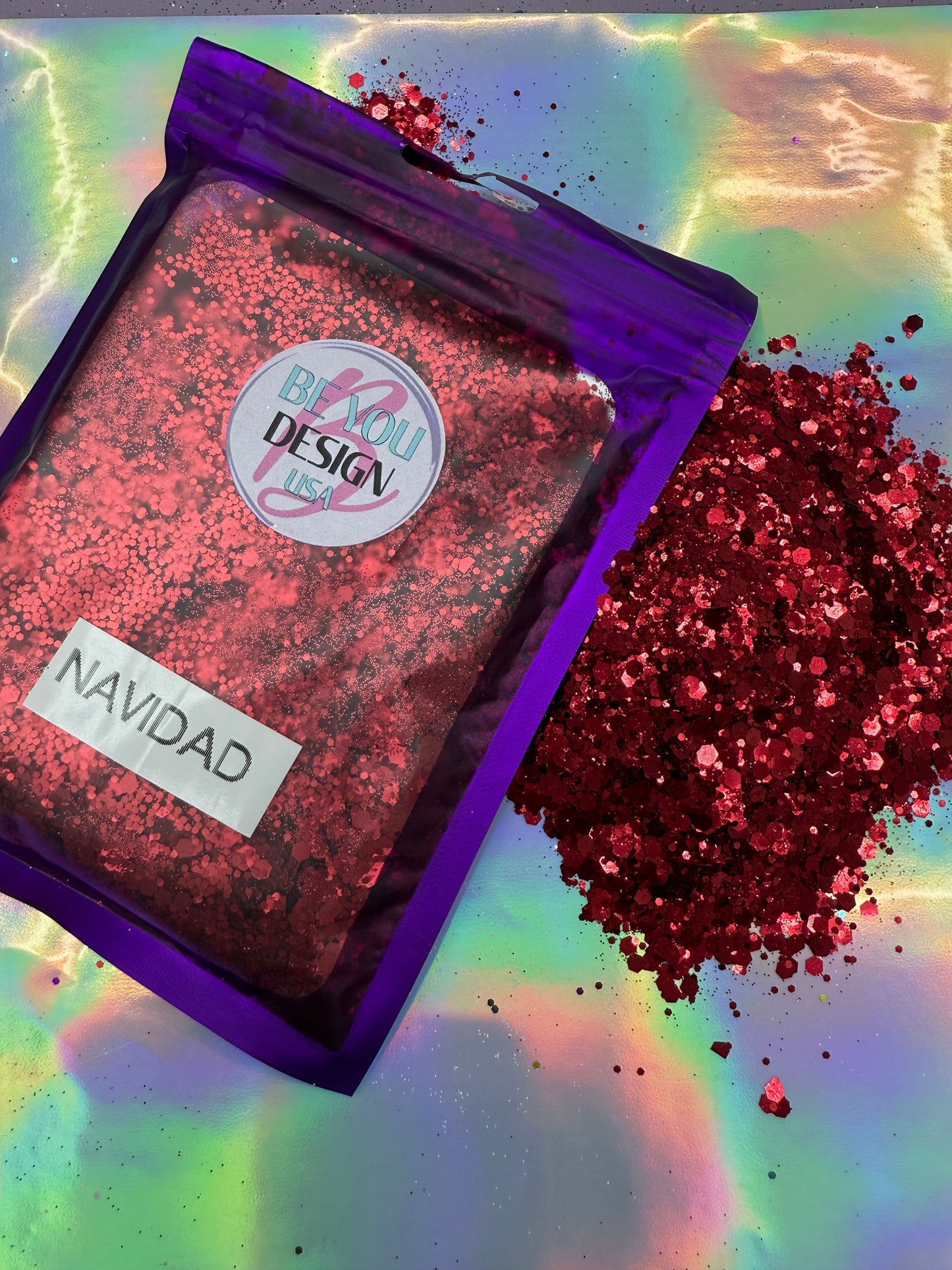 Navidad glitter chunky metálico
