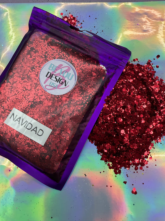Navidad glitter chunky metálico