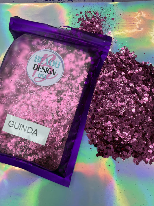 Guinda glitter chunky metálico