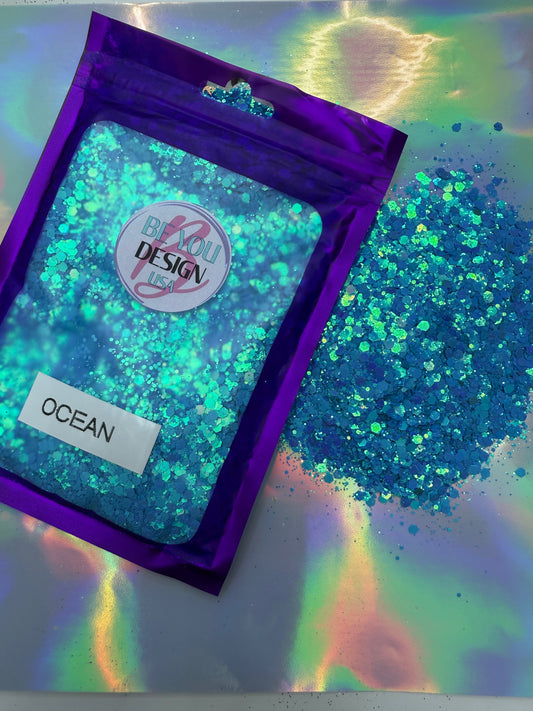 Ocean Glitter chunky holografico