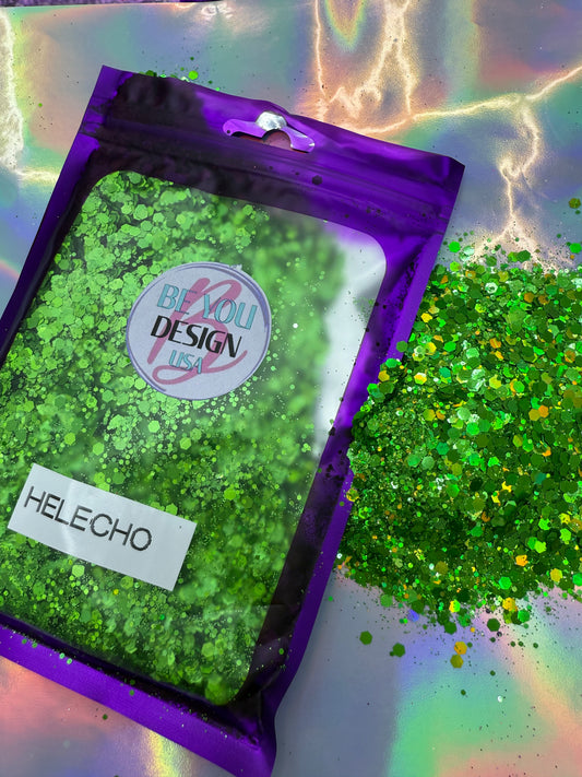 Helecho glitter chunky holografico