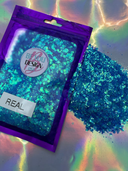 Real glitter chunky transparente