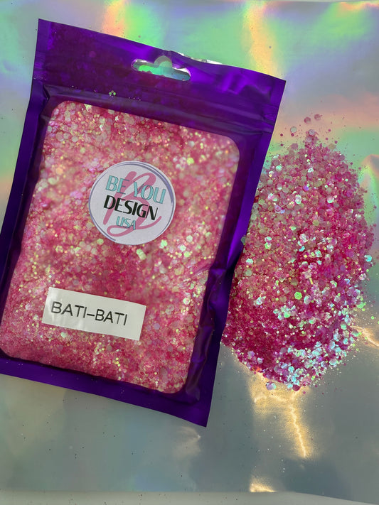 Bati-bati glitter chunky transparente