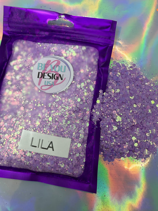Lila glitter chunky holografico