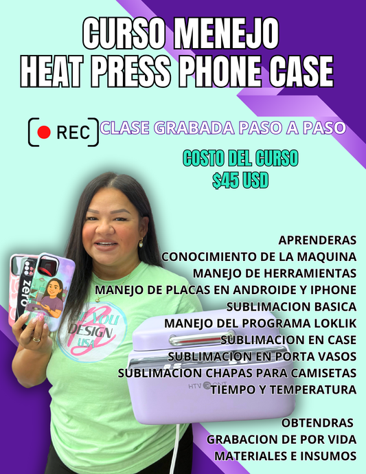 Heat Press Phone Case curso Grabado